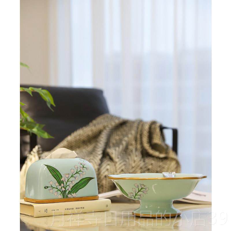 高档芙菡居饰”幸归来“新中式陶瓷福纸巾盒品餐桌装摆件纸抽盒送,家居饰品,装饰纸巾盒,淘宝优惠券,粉丝福利购,淘宝优惠卷