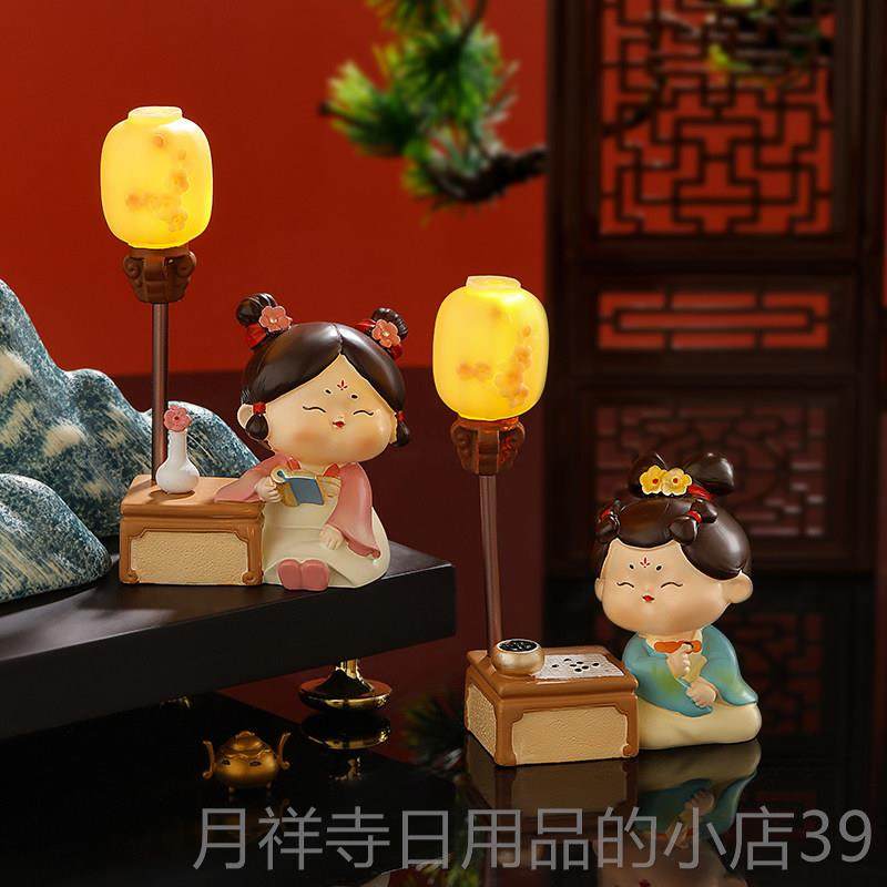 高档安文创古纪品风唐仕女小夜灯摆件办公室念桌面装饰品西礼物送,家居饰品,装饰摆件,淘宝优惠券,粉丝福利购,淘宝优惠卷