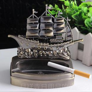 高档烟烟灰缸打机个带性创意送礼火多功能金属台式灰缸摆件 送男