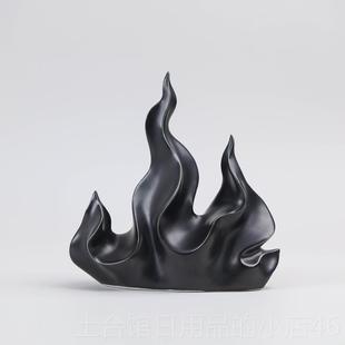 高档办红色火属性火焰陶瓷摆件招财饰公室礼玄关家居装品工艺品乔
