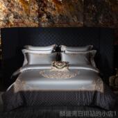 正品 式 高档支全棉刺绣四件套10真丝棉纯棉奢华欧别4墅床上用品十
