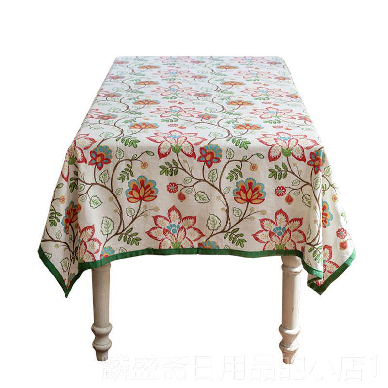 正品美桌布亚式麻古布艺茶几布高级氛围感覆田长方形园餐桌桌布圆