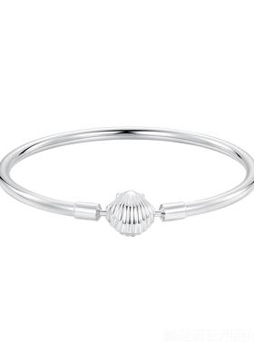 正品原创圆头手镯dy珠子手錬基i情础炼简约925纯银侣饰品时小众轻