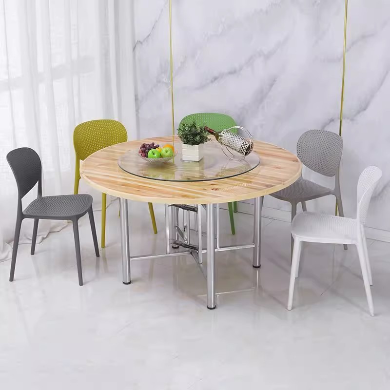 圆桌面加转盘圆桌面大餐桌20人折叠简易农家酒店饭桌饭店包厢饭馆