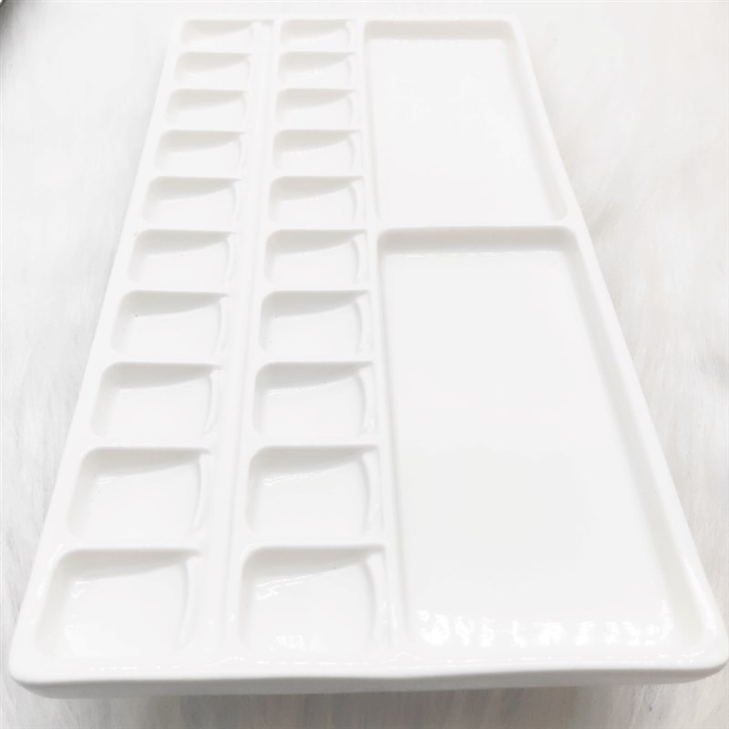 陶瓷调色盘20格水彩调色碟墨汁国画颜料水粉颜料调色玛琅MLEONN