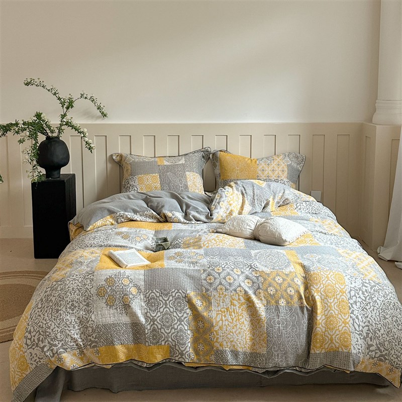 【雅趣】威廉花园黄单被套 全棉纱布 亲肤柔软透气可贴身用被套