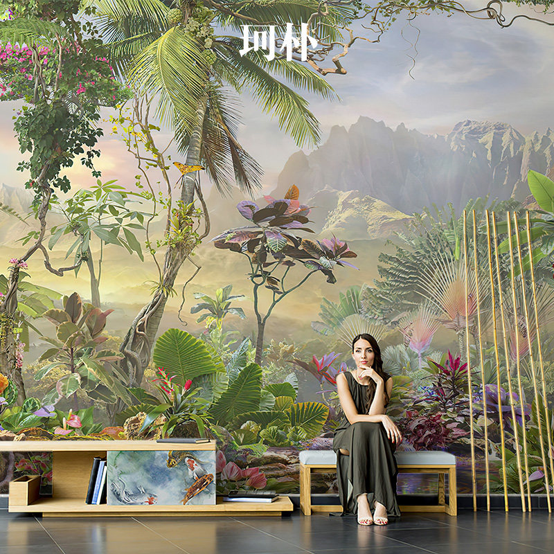 珂朴法式墙纸风景树木墙布卧室沙发客厅电视背景墙壁纸别墅酒店画
