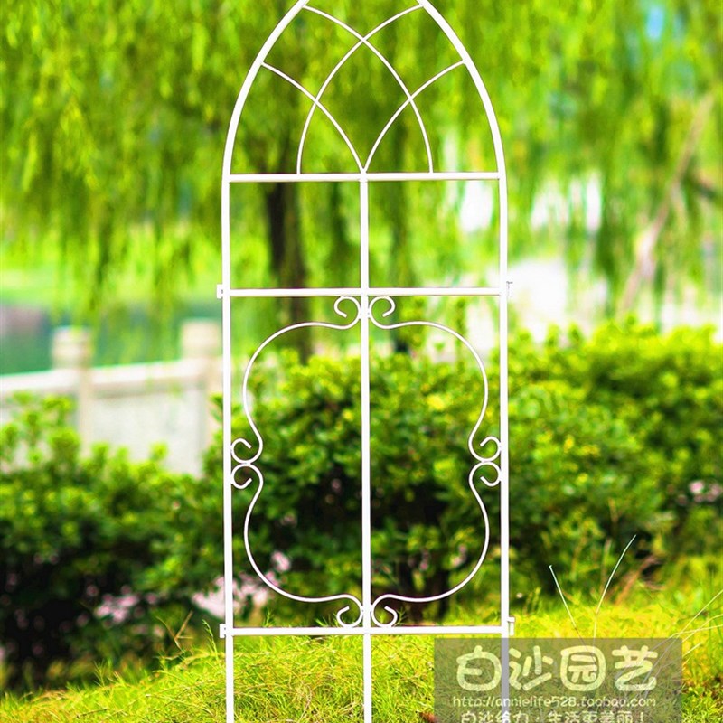 尖顶可拆式欧式屏风架铁线莲月季爬藤花架花幕架园艺用品