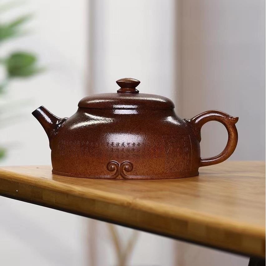 盖世无双原矿段泥手工刻画宜兴紫砂壶工堂直播供货源头茶具密文