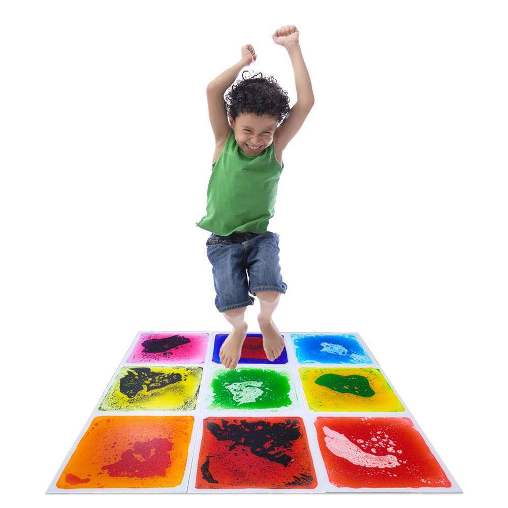早教中心幼儿园正方形彩砖液体地板儿童拼图玩具纹理液体感官垫