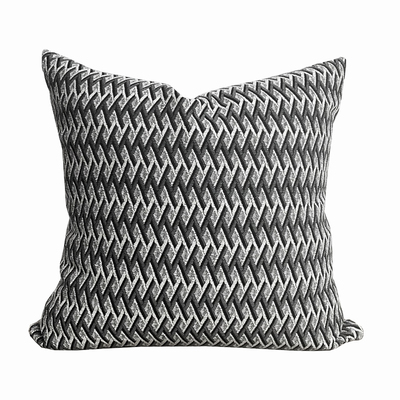 云岫家居 新款酒红色系棉麻抱枕 抽象人物线条后现代主义靠垫简约