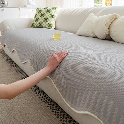 2025新款凉豆豆沙发垫布冰丝沙发凉席坐垫凉感丝不规则沙发套罩垫