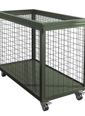 移动网箱托盘军绿色仓储铁笼可移动货架野营物资周转铁箱仓储笼带