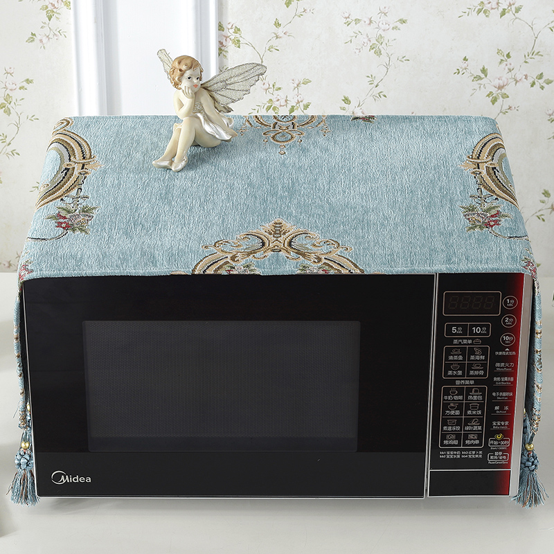 欧式格兰仕防油微波炉罩装饰盖巾防尘布艺长方形家用盖巾盖布罩