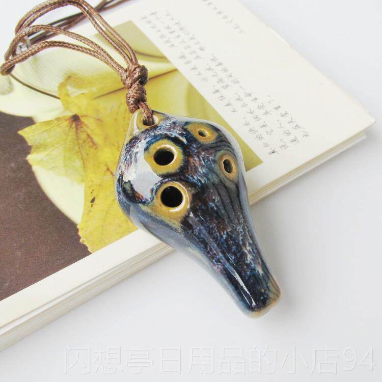 正品覆古小陶6孔学初学送谱生入门中音c调正品陶埙笛成人演奏款陶
