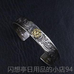 正品Dear Blosom草松井直毅18sK金蔷薇花满唐平打手镯纯银男女工