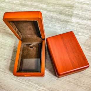 正品高档实木质橡链木胡首桃色翡翠珠宝饰包装盒项玉手镯盒刻字定