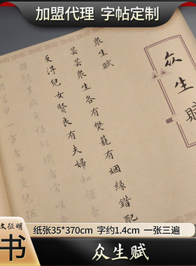 楷书众生赋软笔描红字帖半生熟初学者练字贴成人临摹小楷毛笔描红