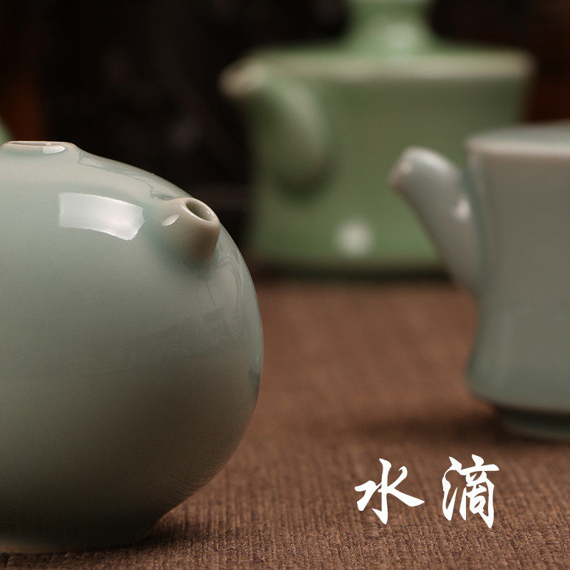 青瓷文房四宝砚滴摆件书法用品手工陶瓷小号水滴书滴水盂水滴日本