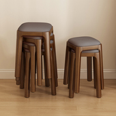 实木凳子家用小户型板凳餐桌餐椅凳圆凳现代简约可叠放软包方凳椅