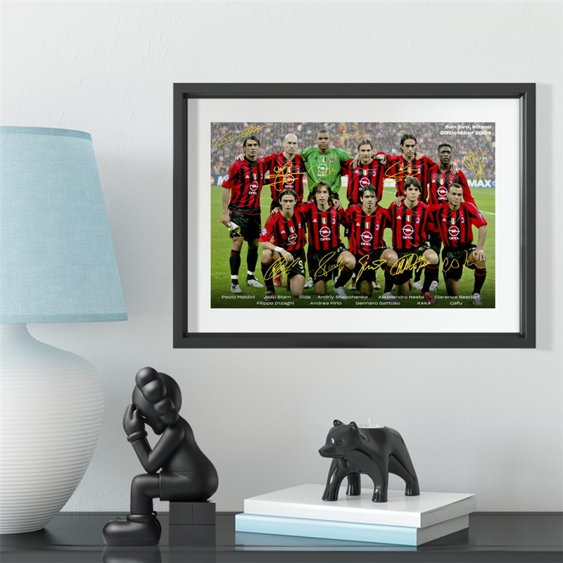 2004年AC米兰首发合影实木装饰相框照片墙桌摆挂框摆件酒吧壁画
