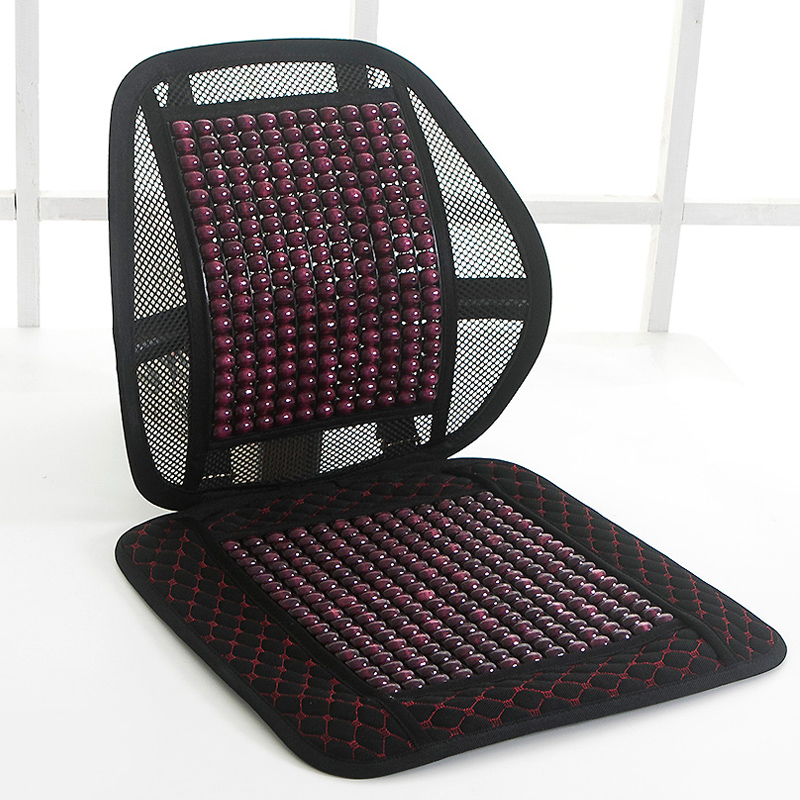 夏季决明子腰枕木珠透气靠枕办公室靠背垫汽车护腰靠垫坐垫一体