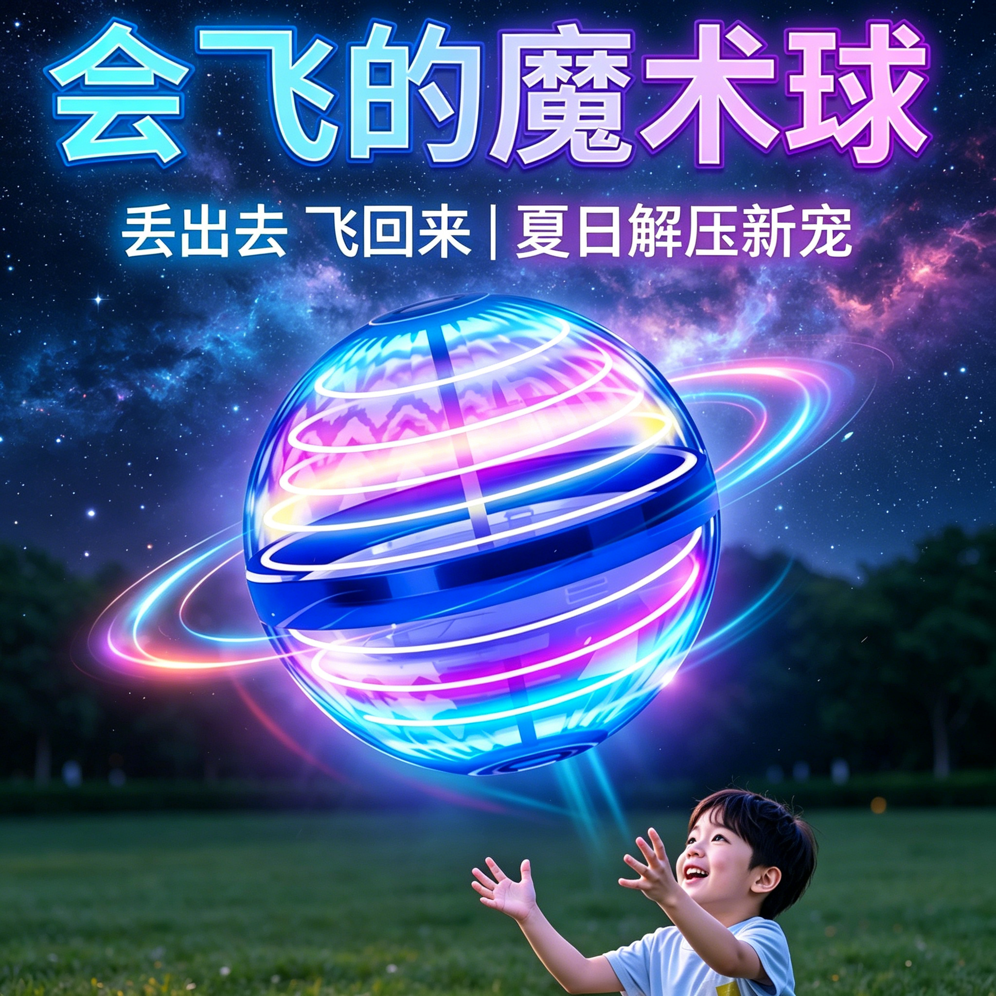 儿童智能感应悬浮回旋发光玩具
