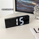 镜面时钟闹钟桌面静音智能钟计时间显示器卧室数字电子钟摆件台式