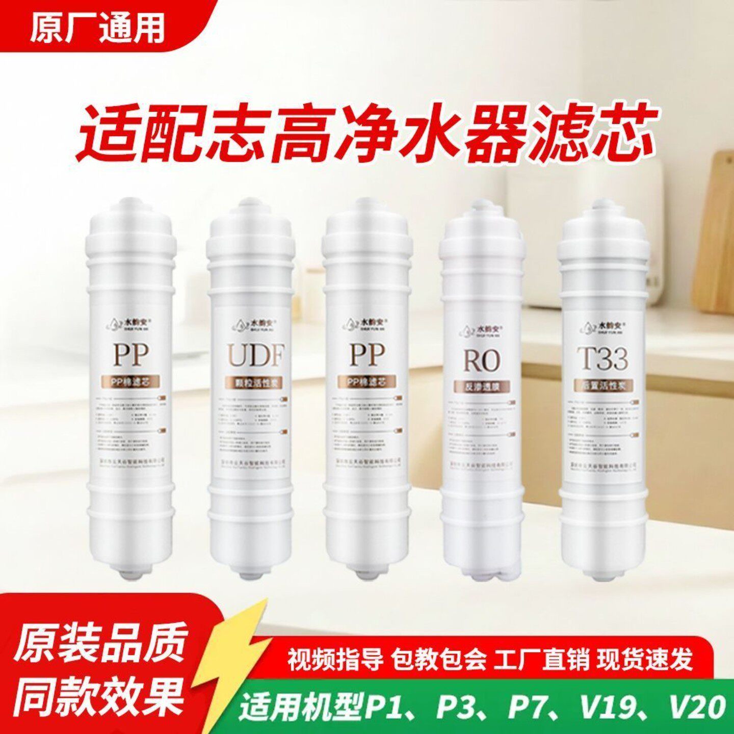适配志高滤芯CG-RO-100G净水器滤芯P1/3/7/V19/V20通用滤芯配件