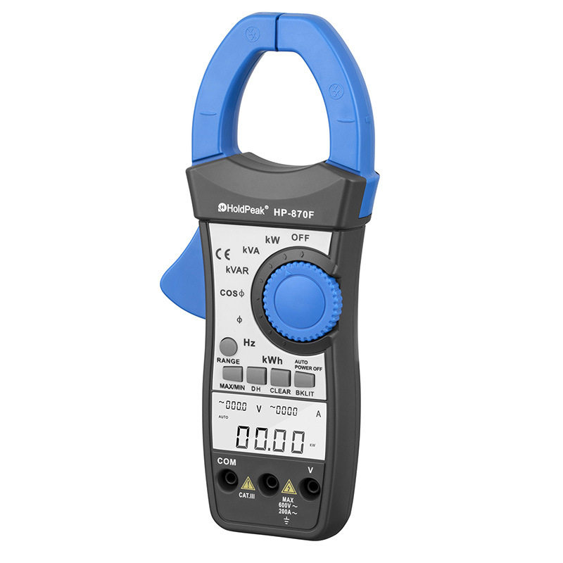 华普HP-870F 交直流钳形600V万用表钳形电流表数字功率表