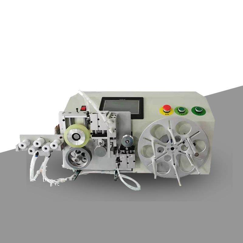 桌面式自动计米绕线扎线机电源电缆线排位记米卷线捆绑扎紧扎带机