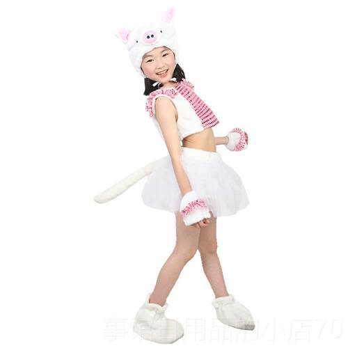 高档六小猪表演服装幼儿子园节目三一只小猪亲舞蹈服儿童物演出衣