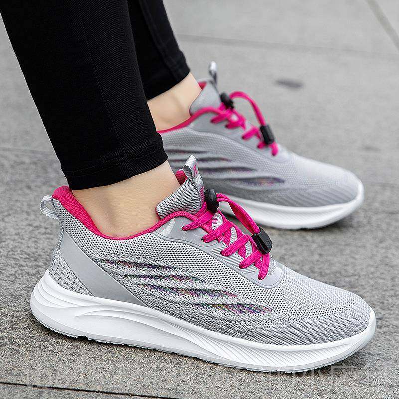 正品品牌人鞋鞋女春秋老滑轻便健步鞋户外中年女运动舒适透气妈妈