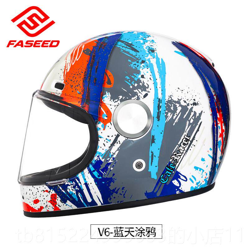 正品FASEED复古头盔男女摩托证车哈雷机车巡航全盔大码X冬季3C4认