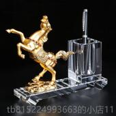 正品 水晶笔收纳盒意笔筒定制字logo刻老筒板办公室创桌面笔筒时尚