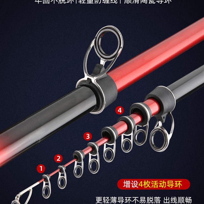 美人鱼風行矶钓竿长节碳素手海两用滑漂远投大导环大物超轻硬装