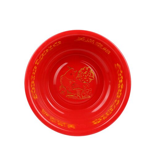 婚庆用品永结同心全红仿搪瓷洗脸盆结婚脸盆红色喜盆喜庆烤漆脸盆