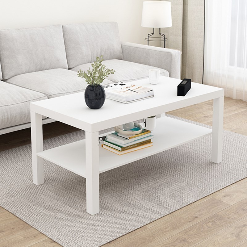 黑色长方形客厅茶几小户型角几边几桌边迷你层简约置物隔板桌子