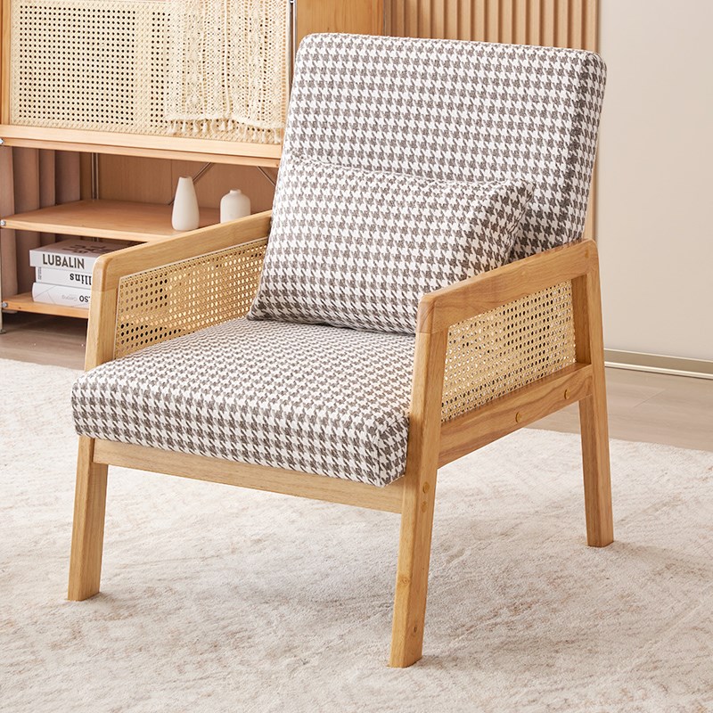 沙发客厅懒人阳台椅实木单人休闲椅洽谈茶桌椅民宿休息看书三件