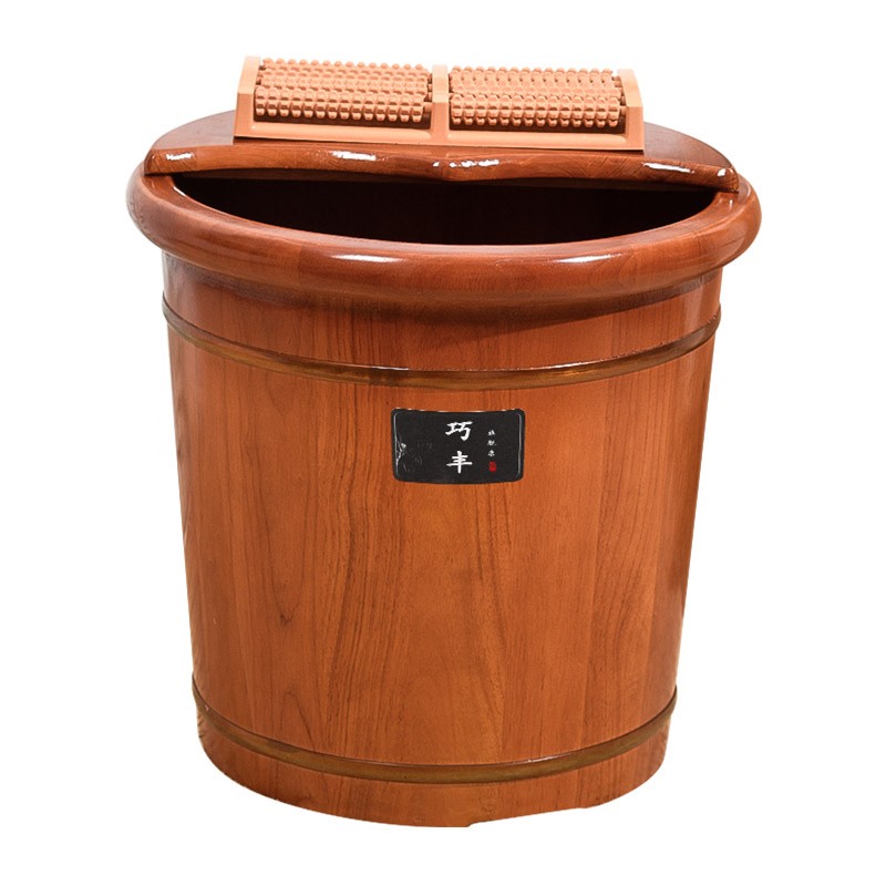 橡木桶泡脚桶木质高深桶过小腿洗脚桶家用实木泡脚盆保温足浴木盆