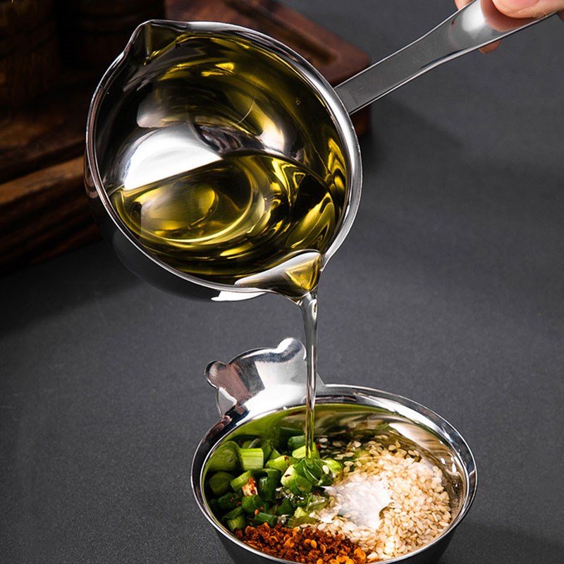 30不锈钢烧油热油泼油锅小奶锅巧克力融化锅创意调料碗酱汁碟