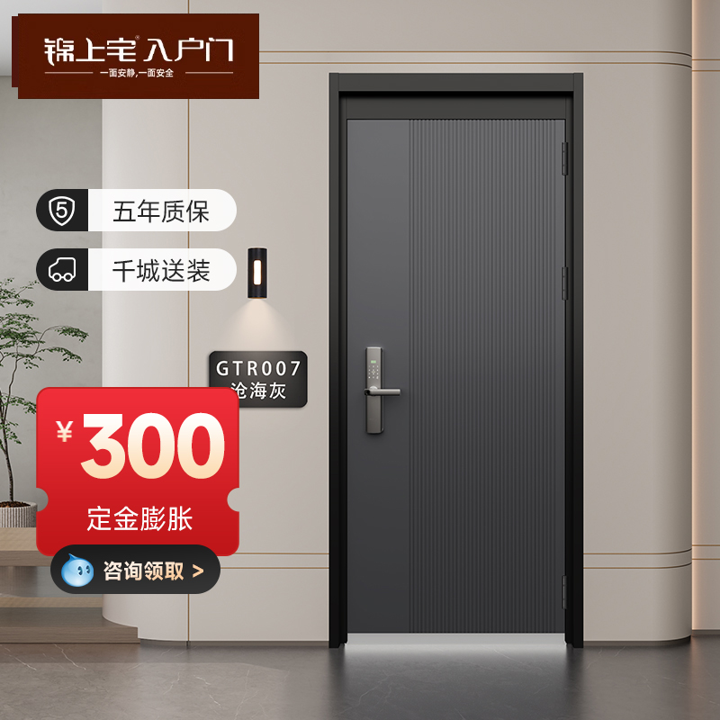 锦上宅 入户门家用防盗门指纹锁智能农村自建房大门进户门GTR007