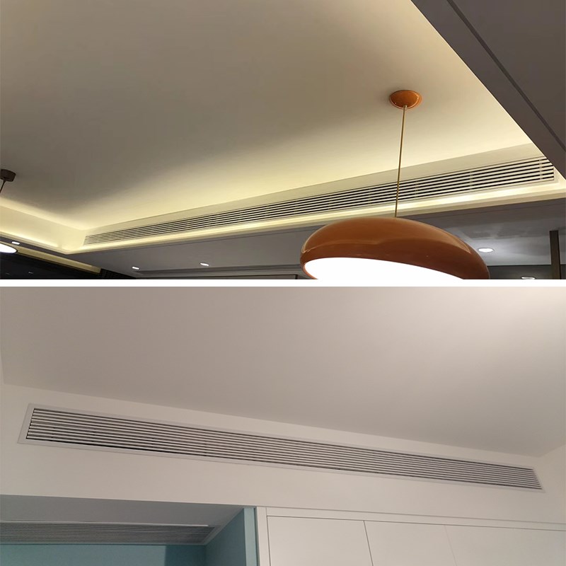 BS塑钢极简窄边中央空调出风口格栅定制加长嵌入式隐藏线型百叶