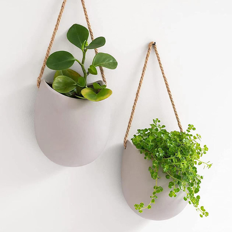 陶瓷壁挂花器餐厅墙面装饰高级感挂式花盆墙上垂吊水培挂墙花瓶