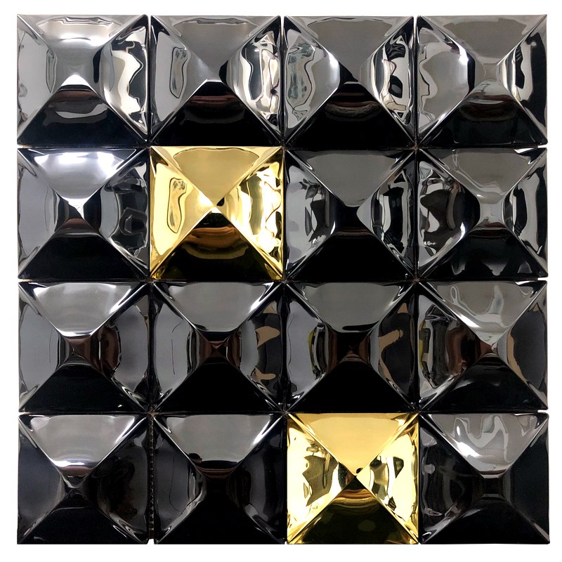 3D立体镜面金属马赛克瓷砖酒吧酒店会所店面艺术墙砖不锈钢背景墙