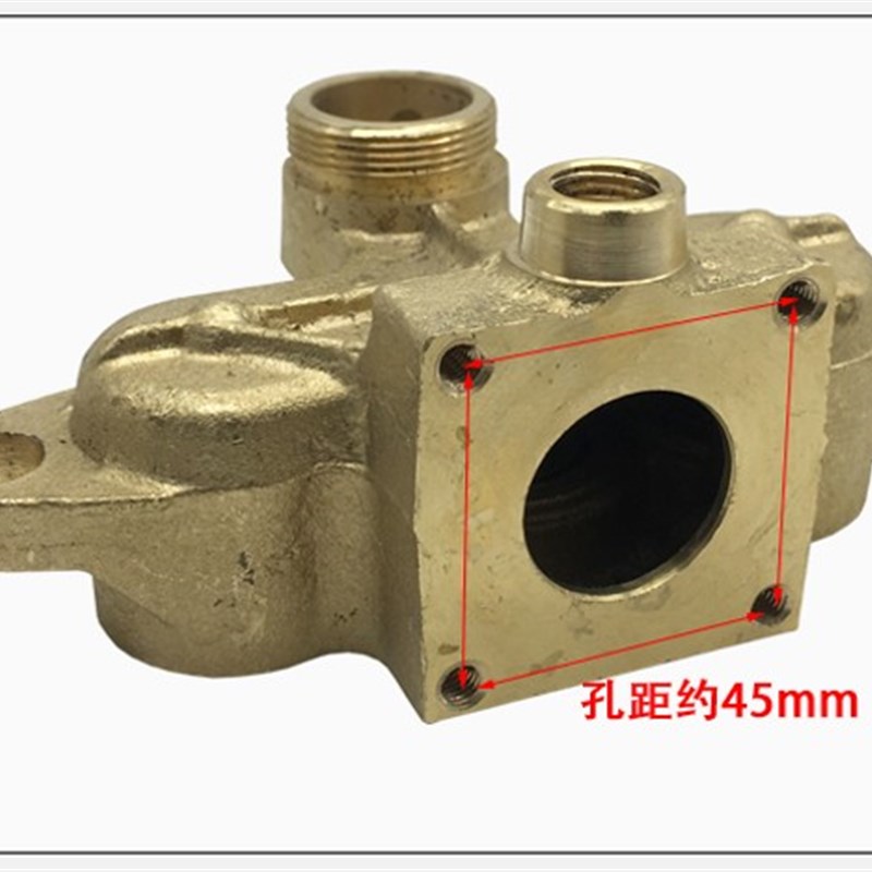 高压清洗机洗车机泵气室配件商用55/58型90铜泵头座铁泵体铜块