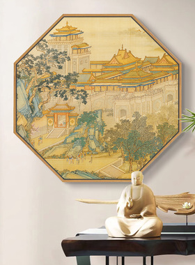 清明上河图挂画古风民俗装饰画中式饭店包厢玄关走廊遮丑墙面壁画