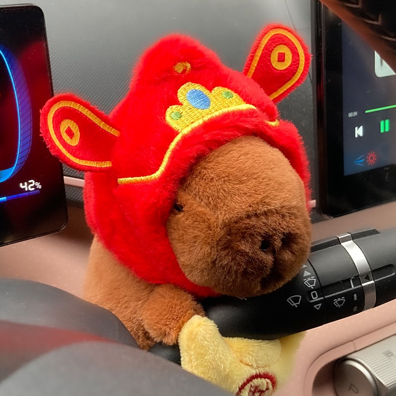 卡皮巴拉水豚汽车怀挡装饰车载雨刮器转向灯公仔车内屏幕装饰摆件