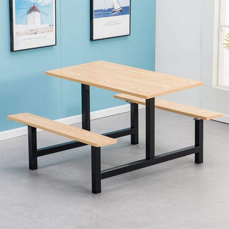 连身餐桌椅连身不锈钢工厂8餐桌椅组P合食堂学校饭堂公司