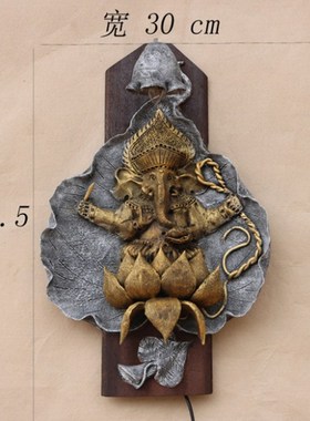 泰国 东南亚创意大象鼻神树脂 个性床头灯客厅过道壁灯装饰品